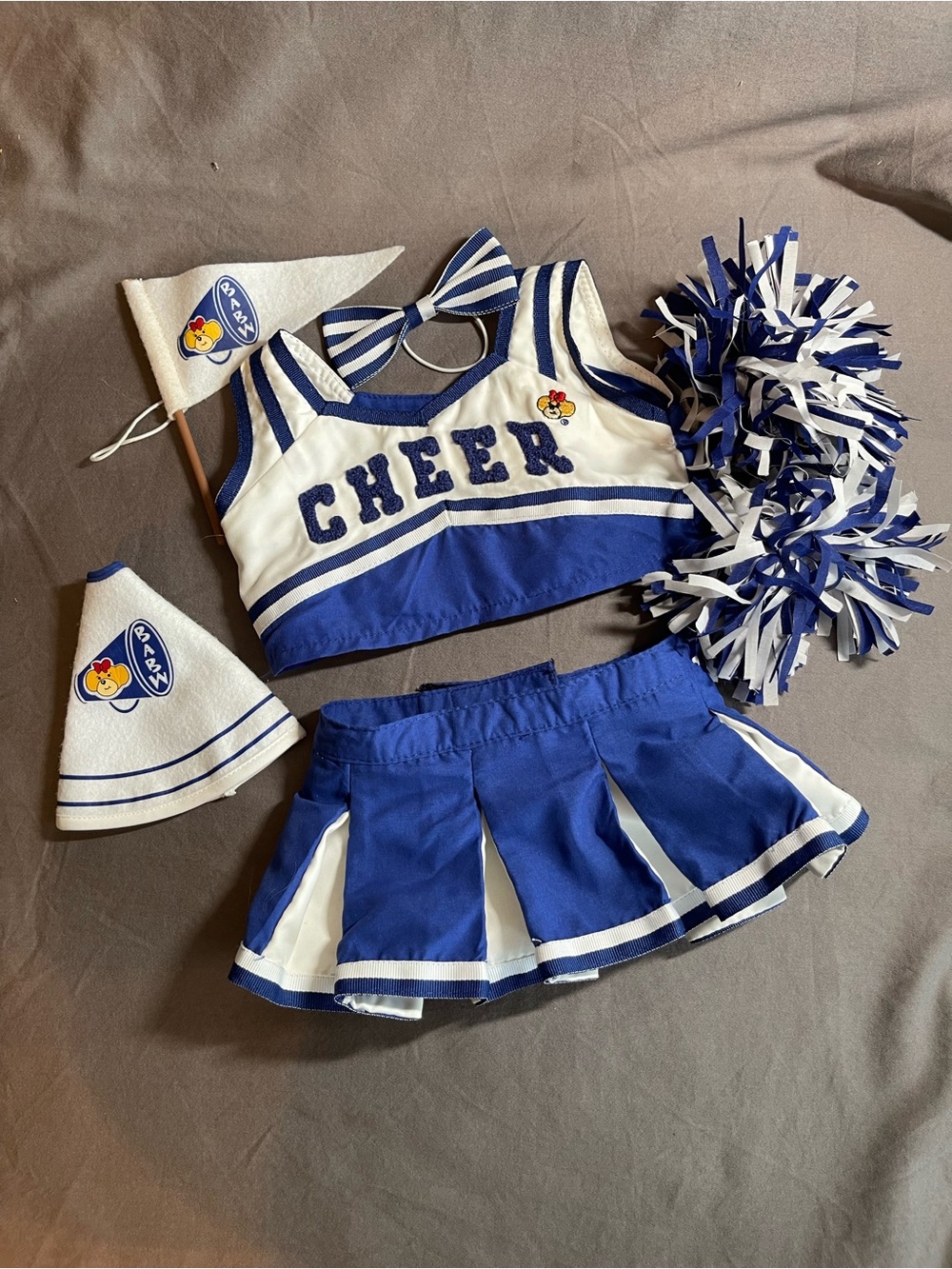 Build A Bear Cheer Leading Blue Bear Outfit Top with Accessories 2011